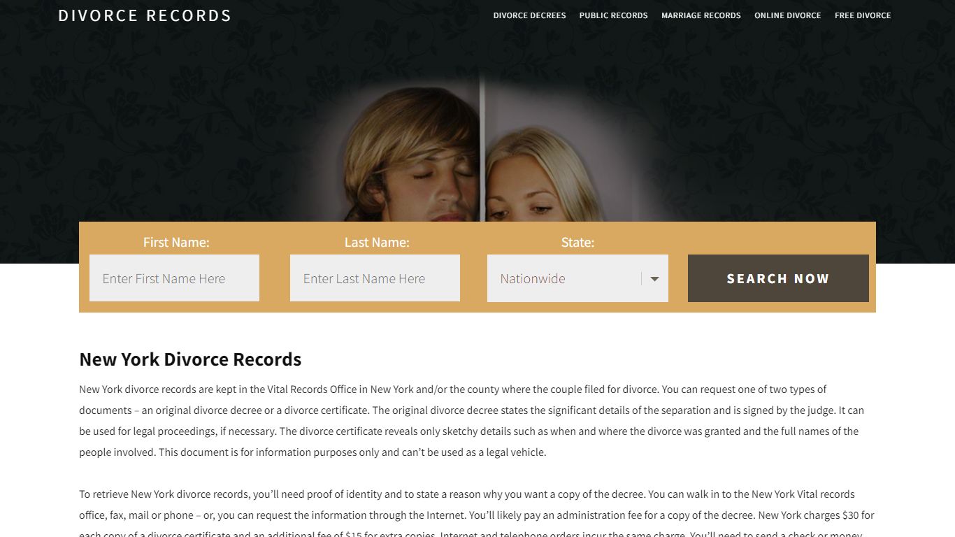 New York Divorce Records | Enter Name & Search | 14 Days FREE